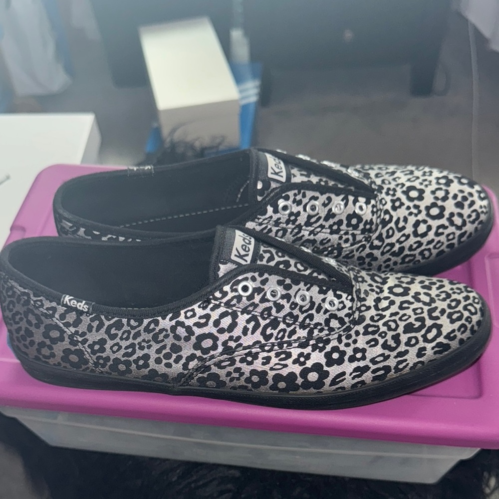 Keds Monochrome Leopard Print Sneakers